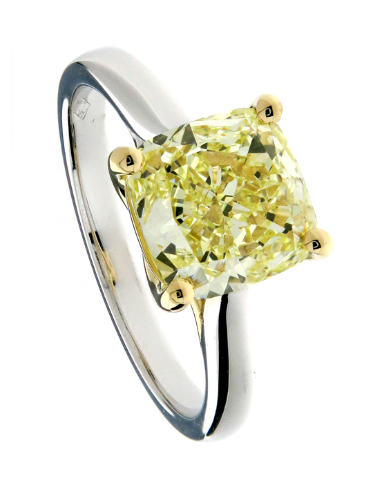 Fancy Intense Yellow diamond engagement ring