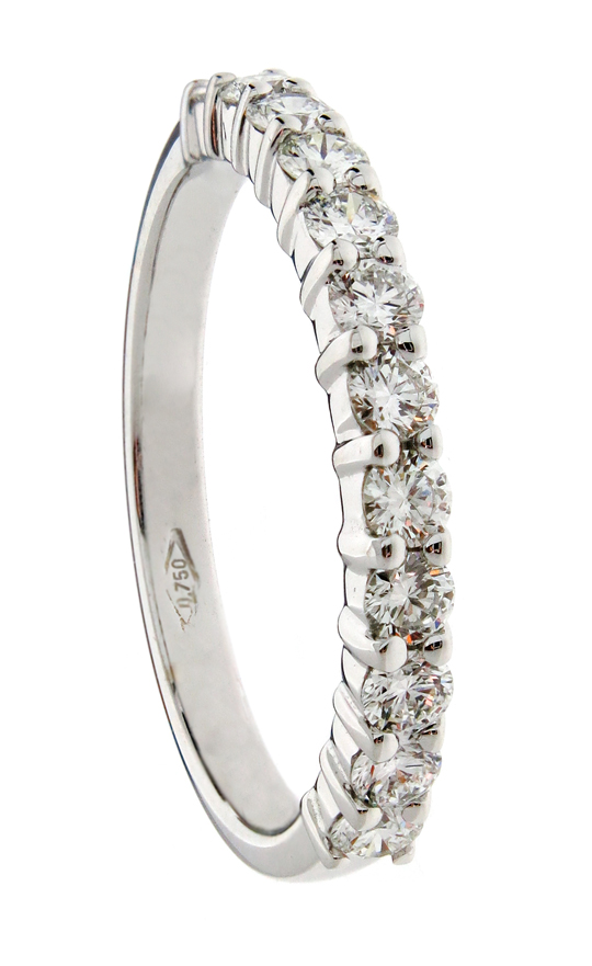 twelve round brilliant diamond eternity ring in white gold 18k