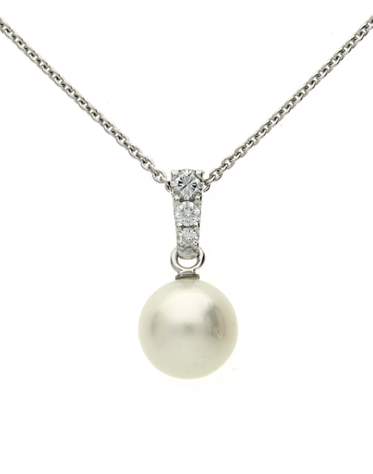 Diamond and Pearl Pendant - Jewellery | Diamant Dublin