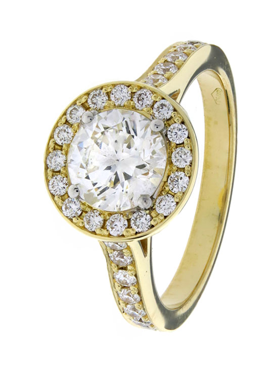 Round brilliant diamond legacy halo pave engagement ring